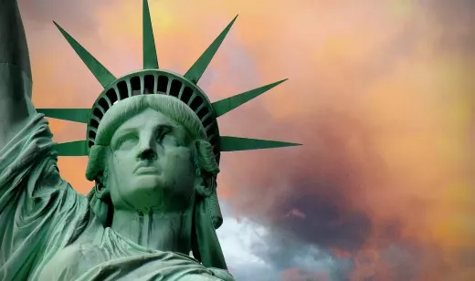 The Statue of Liberty in New York Harbor
